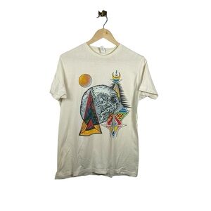 Thomas Hooper “Temple Antenna” Crewneck Tee in Ivory Multi Size M
